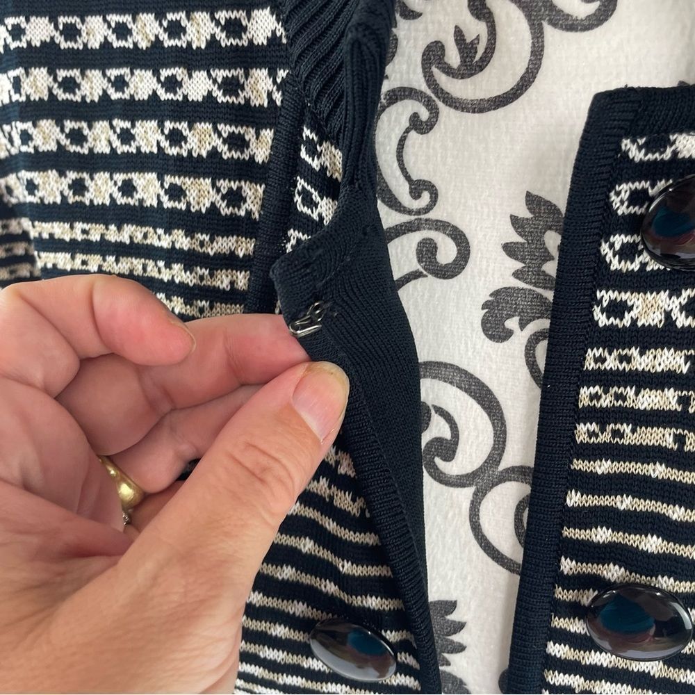 Ming Wang Multiprint Button Down Cardigan - Picture 3 of 8